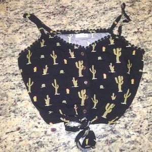 Large Cactus Crop Top